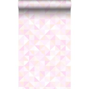 Origin Wallcoverings papier peint triangles rose pêche pastel et rose pêche - 53 cm x 10,05 m - 337208