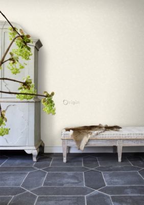 Origin Wallcoverings papier peint uni beige crème - 53 cm x 10,05 m - 346202