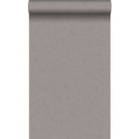 Origin Wallcoverings papier peint uni taupe et bronze brillant - 53 cm x 10,05 m - 346205