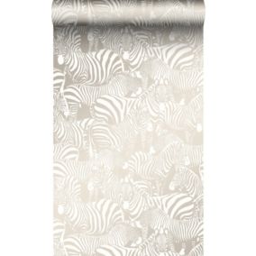 Origin Wallcoverings papier peint zèbres gris - 53 cm x 10,05 m - 346837