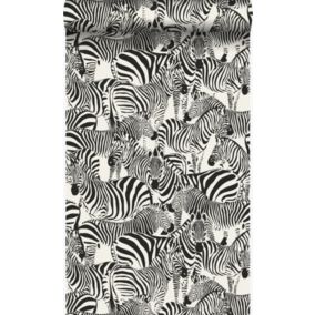 Origin Wallcoverings papier peint zèbres noir et blanc - 53 cm x 10,05 m - 347453