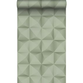 Origin Wallcoverings PP intissé éco texture effet 3D vert grisé clair - 50 x 900 cm - 347960