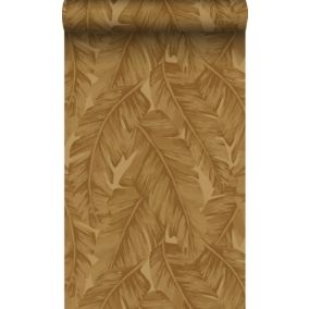 Origin Wallcoverings PP intissé éco texture feuilles de palmier jaune ocre - 50 x 900 cm - 347891