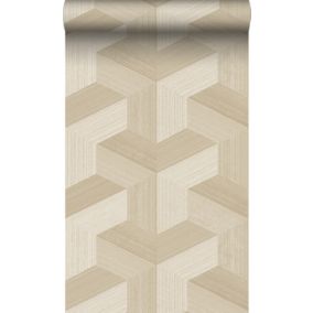 Origin Wallcoverings PP intissé éco texture graphique 3D beige - 0.53 x 10.05 m - 347949