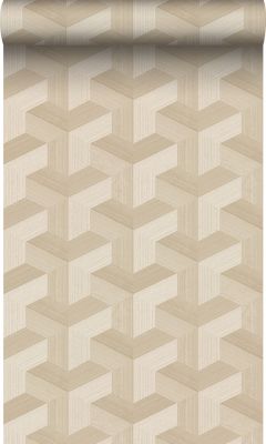 Origin Wallcoverings PP intissé éco texture graphique 3D beige - 50 x 900 cm - 348001