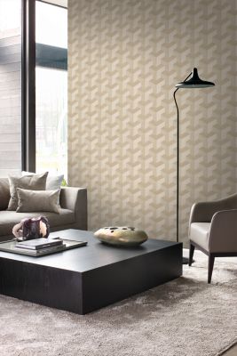 Origin Wallcoverings PP intissé éco texture graphique 3D beige - 50 x 900 cm - 348001