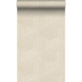 Origin Wallcoverings PP intissé éco texture graphique 3D beige clair - 50 x 900 cm - 347941