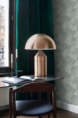Origin Wallcoverings PP intissé éco texture graphique 3D bleu gris - 0.53 x 10.05 m - 347820
