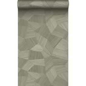 Origin Wallcoverings PP intissé éco texture graphique 3D gris kaki - 0.53 x 10.05 m - 347821