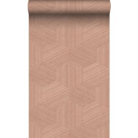 Origin Wallcoverings PP intissé éco texture graphique 3D rose terracotta - 50 x 900 cm - 347943