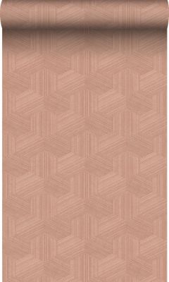 Origin Wallcoverings PP intissé éco texture graphique 3D rose terracotta - 50 x 900 cm - 347995