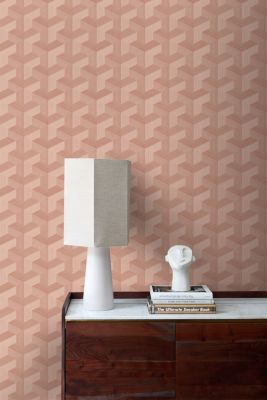Origin Wallcoverings PP intissé éco texture graphique 3D rose terracotta - 50 x 900 cm - 348002