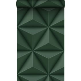 Origin Wallcoverings PP intissé éco texture graphique 3D vert foncé - 0,53 x 10,05 m - 347818