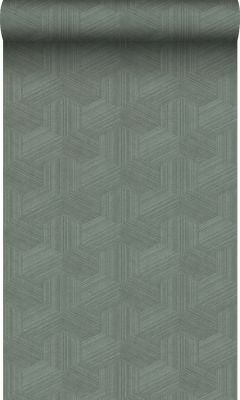 Origin Wallcoverings PP intissé éco texture graphique 3D vert grisé - 50 x 900 cm - 347996