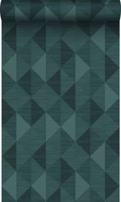 Origin Wallcoverings PP intissé éco texture motif graphique en 3D bleu canard - 50 x 900 cm - 347888