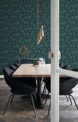 Origin Wallcoverings PP intissé éco texture motif graphique en 3D bleu canard - 50 x 900 cm - 347888