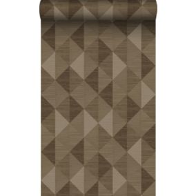 Origin Wallcoverings PP intissé éco texture motif graphique en 3D marron - 50 x 900 cm - 347886