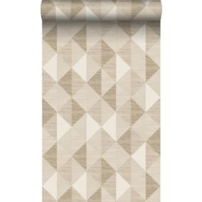 Origin Wallcoverings PP intissé éco texture motif graphique en 3D sable beige - 50 x 900 cm - 347882