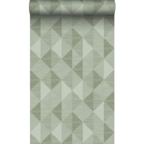 Origin Wallcoverings PP intissé éco texture motif graphique en 3D vert grisé clair - 50 x 900 cm - 347883