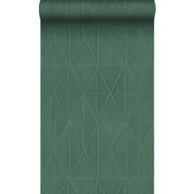 Origin Wallcoverings PP intissé éco texture origami vert foncé - 0,53 x 10,05 m - 347859