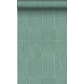 Origin Wallcoverings PP intissé éco texture origami vert grisé - 0,53 x 10,05 m - 347858