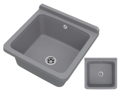 Orta Granitan Évier Gris pour Garage et Buanderie