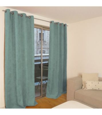 OTTAWA - Rideau thermique occultant jacquard 140x260 cm Coloris - Vert d'eau