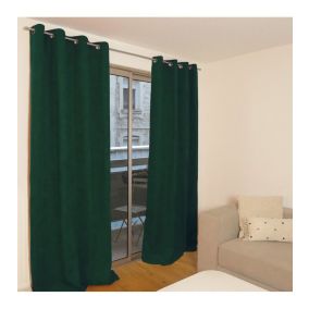 OTTAWA - Rideau thermique occultant jacquard 140x260 cm Coloris - Vert