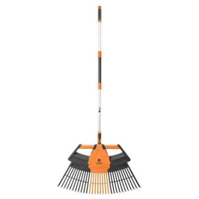 Outil de jardin 3en1 avec manche telescopique alu QUEST - rateau a feuilles, rateau de jardin et ramasse-feuilles ergonomique