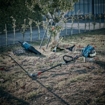 Outil de jardin multifonctions thermique Erbauer 47 cc, souffleur, taille-haie, élagueuse sur perche, coupe bordures