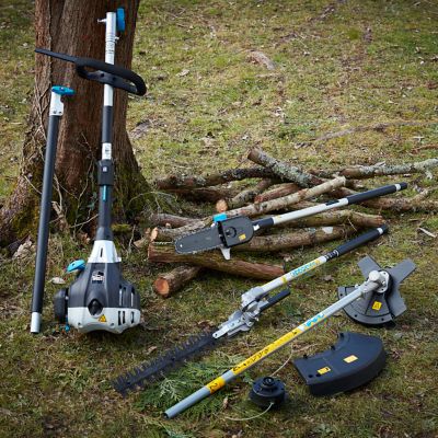 Outil de jardin multifonctions thermique Mac Allister 25 cc, débroussailleuse, coupe-bordures, taille-haie, élagueuse