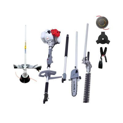Outils de Jardin Multifonction Thermique 4en1 Taille haie + Elagueuse + Débroussailleuse (lame et bobine) Harnais Confort IKRA