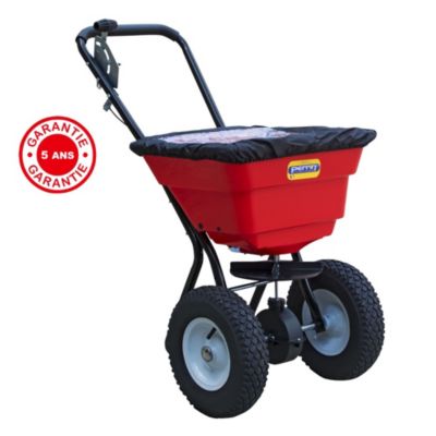 Outils Perrin Epandeur à sel, épandeur à engrais, 29 L professionnel roues gonflables, bâche pour bac