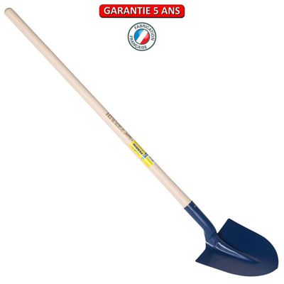Outils Perrin Pelle à terre, fortification 27 cm emmanchée 1,30 m, pour le maçon et le BTP