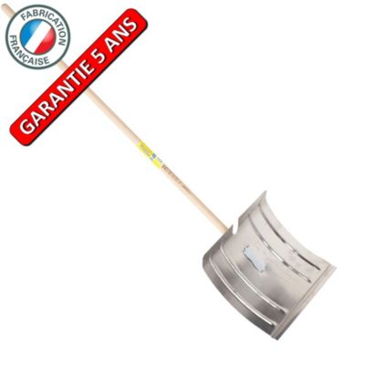 Outils Perrin Poussoir à neige  aluminium 42 cm fix rapide manche 1,30 m, outil pour le déneigement