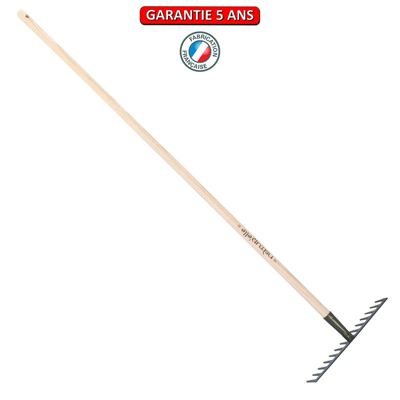 Outils Perrin Râteau soudé 14 dents droites manche 150cm - Gris algue