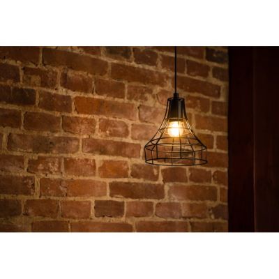 Outline Lampe Suspendue 1xE27 Max.60W Métal Noir/Câble PVC Noir