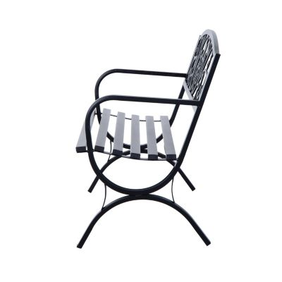 Outsunny Banc de Jardin terrasse en Acier Fonte Noir 3 Places 127 x 60 x 85 cm Charge Max 250 Kg