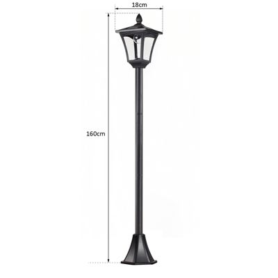 Outsunny Luminaire extérieur solaire lampadaire lanterne classique LED 40 Lm dim. 18L x 18l x 160H cm noir