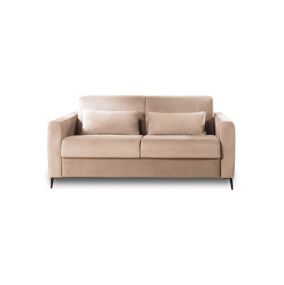 Owen - canapé 3 places convertible - couchage quotidien - matelas 12 cm - en velours - Lisa Design