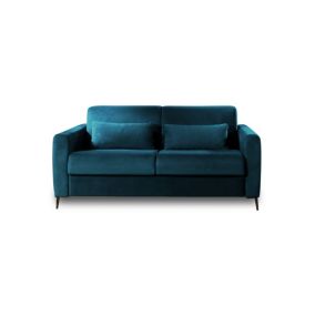 Owen - canapé 3 places convertible - couchage quotidien - matelas 12 cm - en velours - Lisa Design