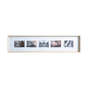 Pêle - mêle "Axel" - bois et verre - 5 photos - Noir- Atmosphera