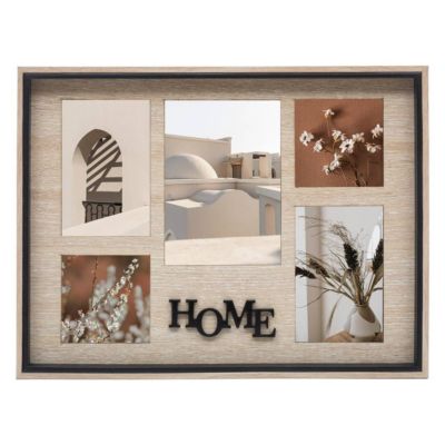 Atmosphera Pêle-mêle Tony En Bois 16 Photos H63cm Noir - Cadre Photo Mural Cosy