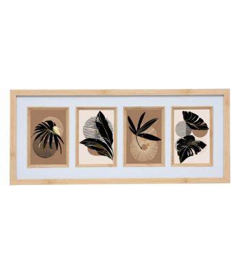 Pêle-mêle Multivues 4  Photos en bois Beige et verre 55.2 x 24.2 cm