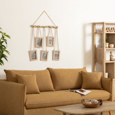 Pêle-mêle suspendu "Luigi" beige 5 photos - Atmosphera Créateur d'intérieur