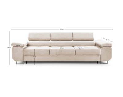 Pablo - canapé 3 places - convertible avec têtières réglables - en velours - Best Mobilier