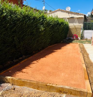 PACK +/- 1,5T - 20M² (2 X 750Kg) Sable Stabilisé Rose de Provence pour Terrain de Pétanque 0/4 mm - Livraison STANDARD