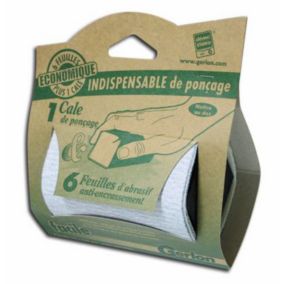 Pack 1 cale de ponçage & 6 feuilles d'abrasif anti-encrassement Gerlon