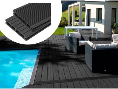 Pack 10 m²  Lames de terrasse composite alvéolaires  Ardoise