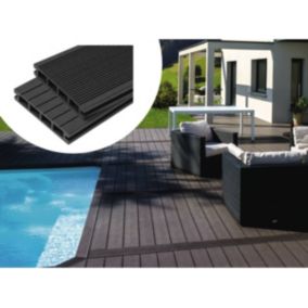 Pack 10 m²  Lames de terrasse composite alvéolaires  Gris